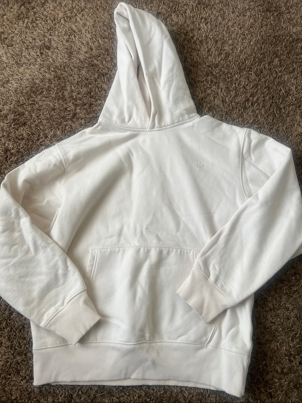 adidas White Hooded Pullover Sweatshirt